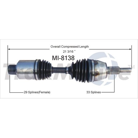 Surtrack Axle Cv Axle Shaft, Mi-8138 MI-8138
